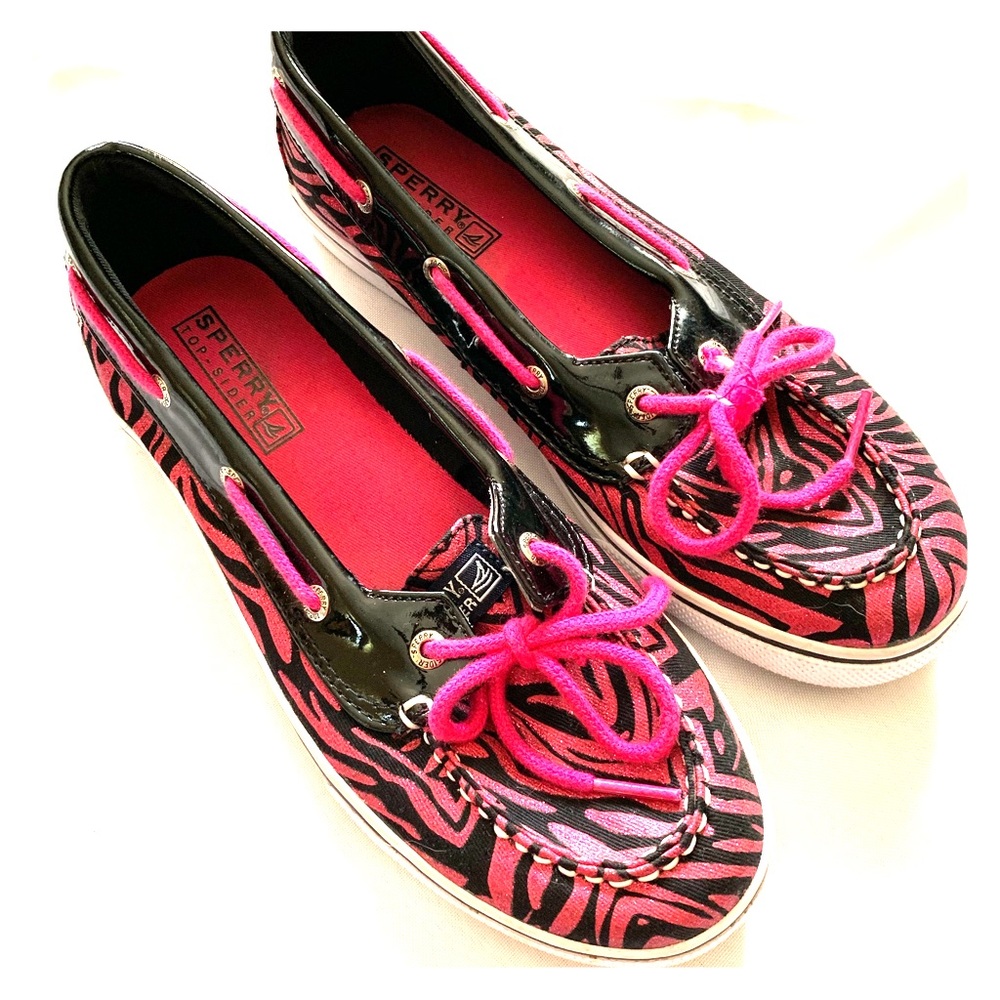 Women’s Pink Zebra Sperry Topsider Shoes size 5